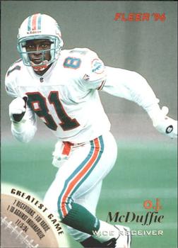 O.J. McDuffie Miami Dolphins 1996 Fleer NFL #74